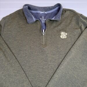 Panera Bread Elevate 1/4 Zip Pullover Men's Large Green Embroidered GUC